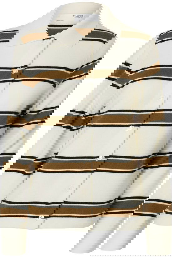 Selected Cardigan Thea Button Egret