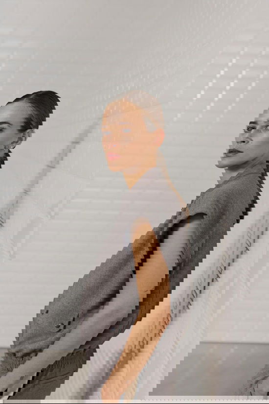 With Black Blazer Marina Tailored Mid Grey Melange