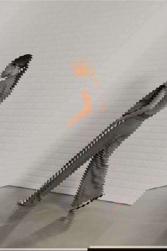 With Black Blazer Marina Tailored Mid Grey Melange