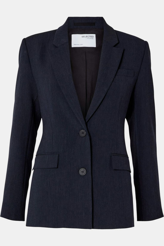 Selected Blazer Rita Classic Dsm Dark Sapphire Detail:Melange