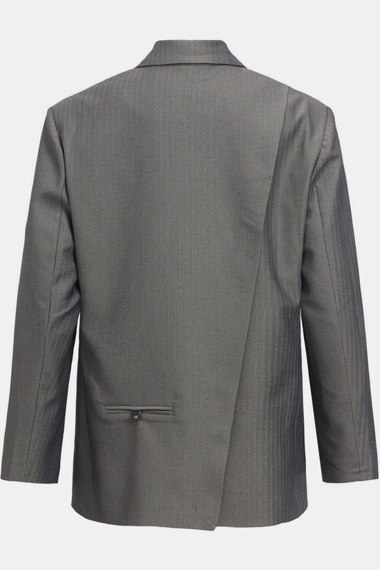 Object Blazer Noami Oz Wrap Gunmetal Detail:Pinstriped