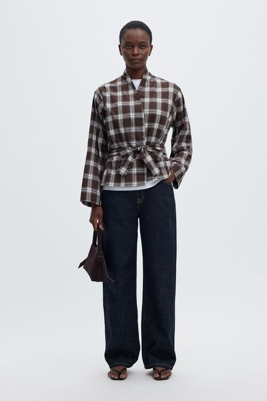 Selected Blazer Slwjaylen Mel Check Kimono Delicioso Checks