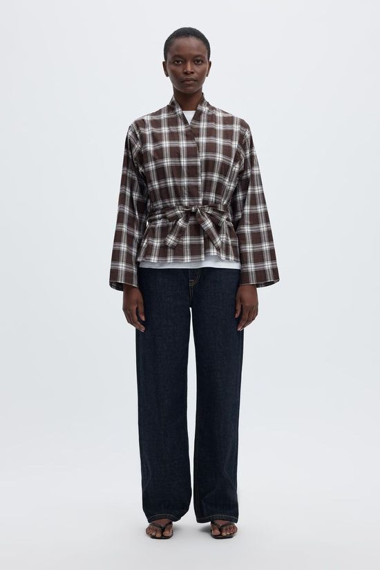 Selected Blazer Slwjaylen Mel Check Kimono Delicioso Checks