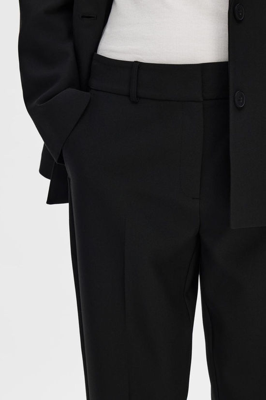 Selected Broek Rita-Ria Cropped Black Black