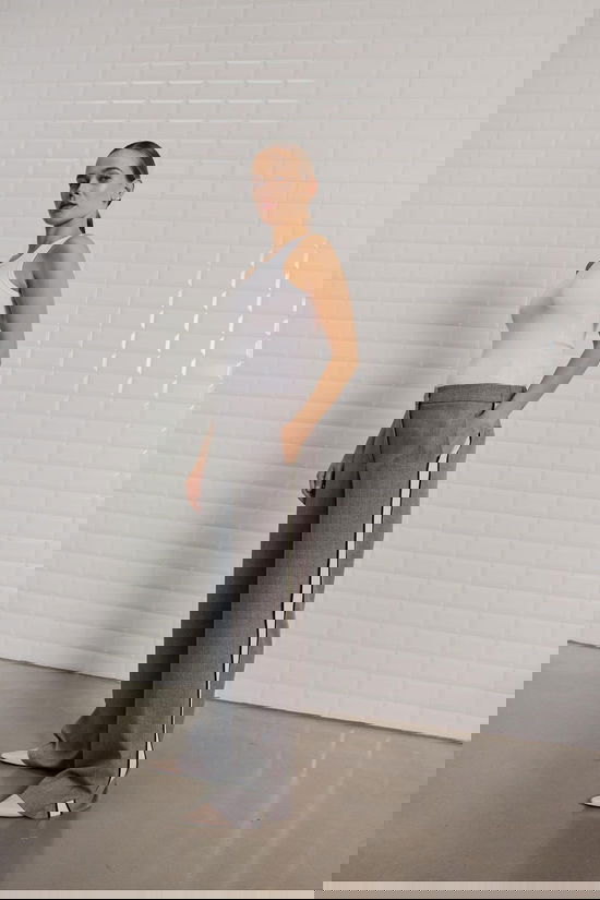 With Black Broek Marina Tailored Mid Grey Melange