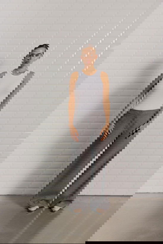 With Black Broek Marina Tailored Mid Grey Melange