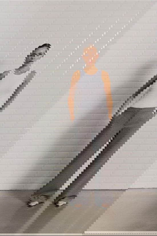 With Black Broek Marina Tailored Mid Grey Melange