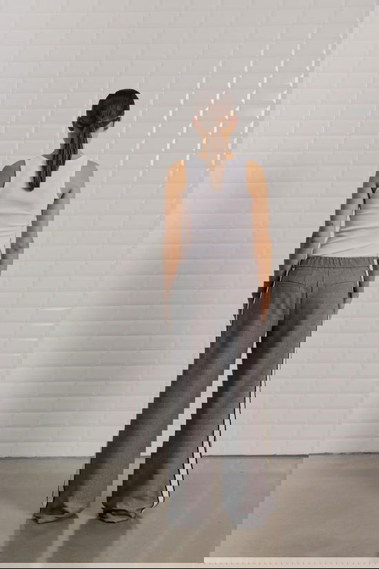 With Black Broek Marina Tailored Mid Grey Melange