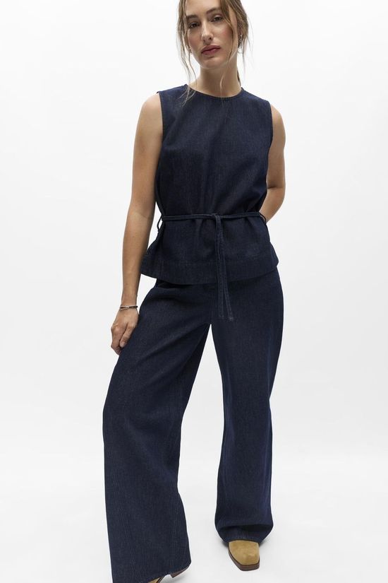 Object Jeanslia Wide Dark Blue Denim