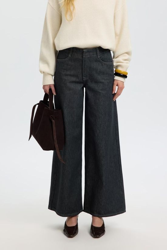 Selected Jeans Slwextra Wide Baria-Bora Dark Grey Denim