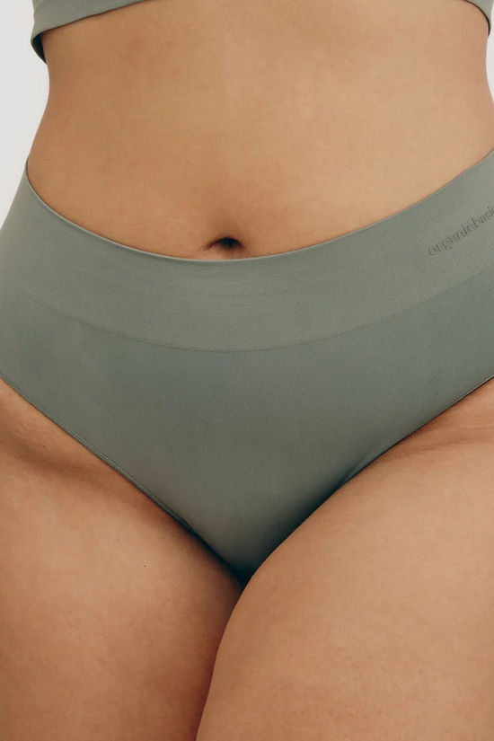 Organic Basics Ondergoed Smooth High Leg Seaweed