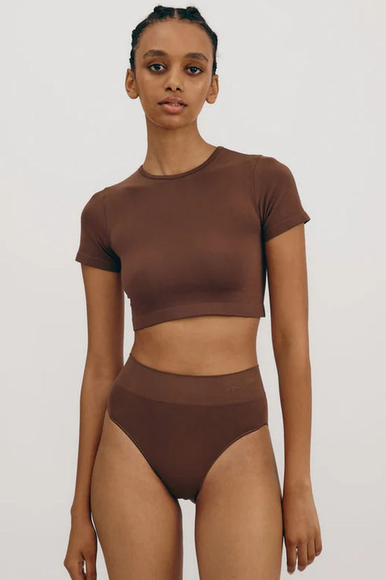 Organic Basics Ondergoed Smooth High Leg Walnut