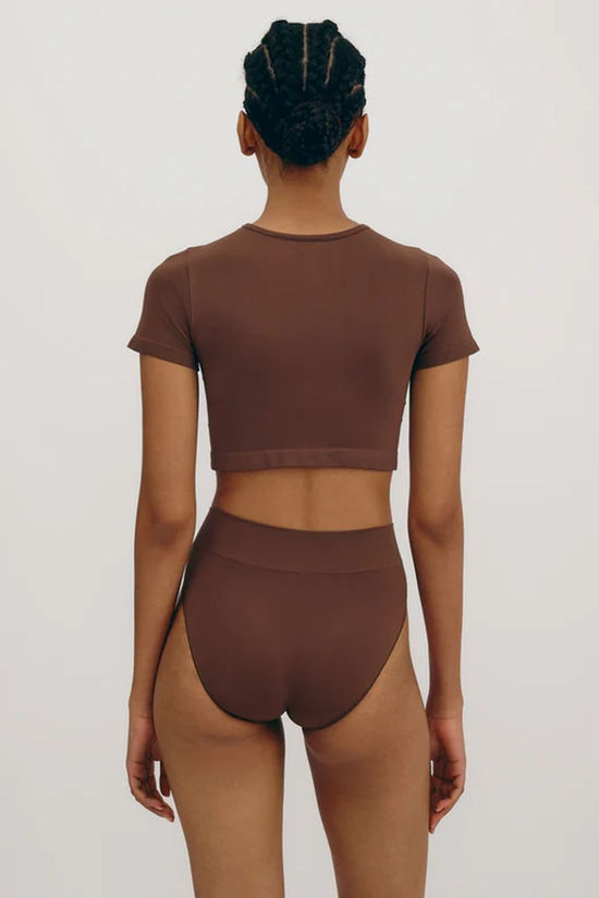 Organic Basics Ondergoed Smooth High Leg Walnut