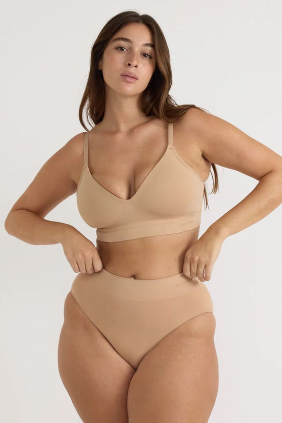 Organic Basics Ondergoed Smooth High Leg Hazelnut