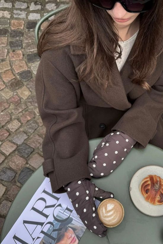 Markberg Wanten Celina Mitten Polka Dot Brown