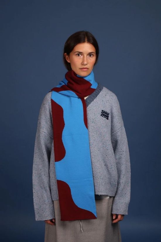 Figurati Sjaal Cavallo Dark Brown, Blue, Yellow, Pink, Red, Green