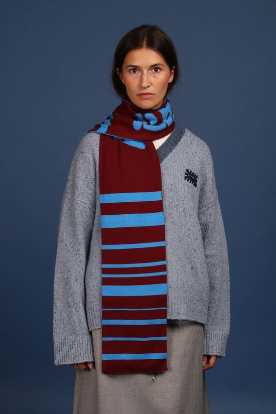 Figurati Sjaal Nino Burgundy, Bright Blue