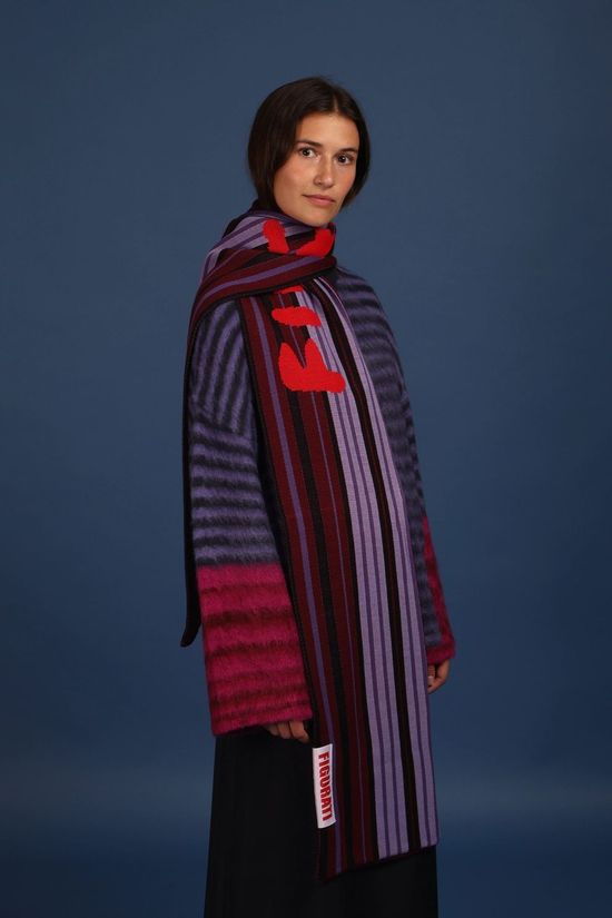 Figurati Sjaal Noa Purple, Burgundy, Red