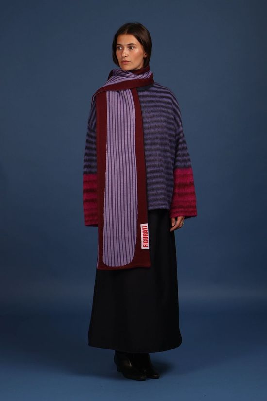 Figurati Sjaal Noa Purple, Burgundy, Red