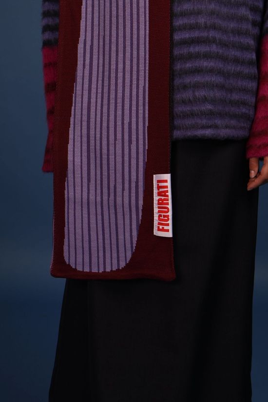 Figurati Sjaal Noa Purple, Burgundy, Red
