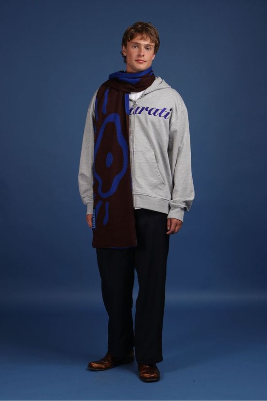 Figurati Sjaal Occhiolino Cobalt Blue, Dark Brown