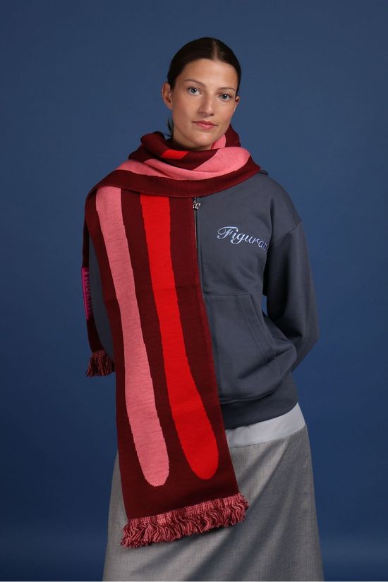 Figurati Sjaal Sera Burgundy, Pink, Salmon, Red