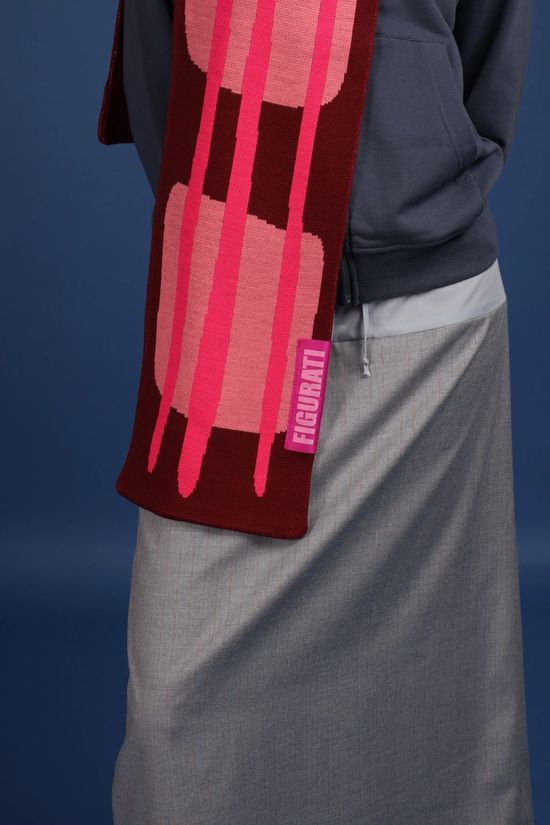 Figurati Sjaal Sera Burgundy, Pink, Salmon, Red