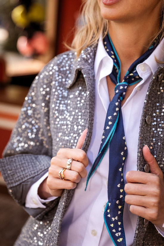 Becksöndergaard Écharpe Fairygard Diamond Scarf Navy Blazer