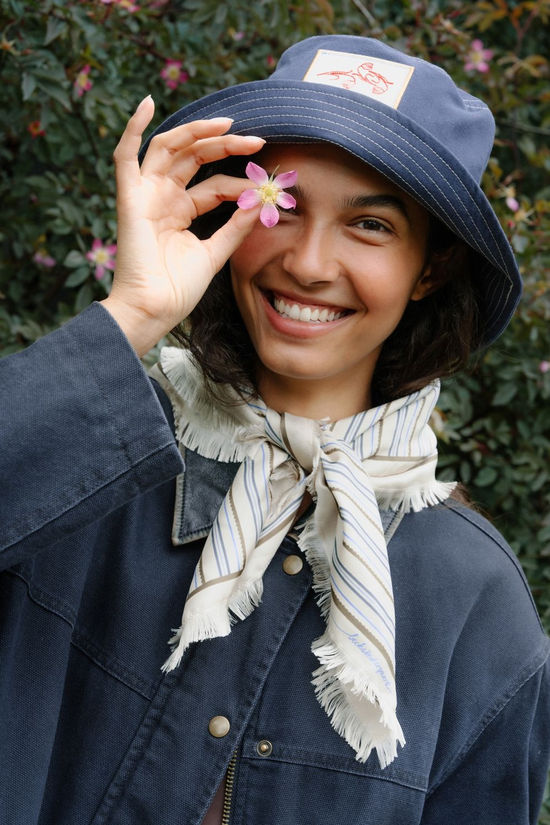 Becksöndergaard Écharpe Scallopia Striped Sia Scarf Birch White