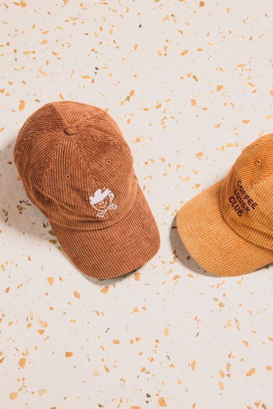 ATELIER PISTACHE Casquette Corduroy Cap Brown Coffee Lover Club Brown