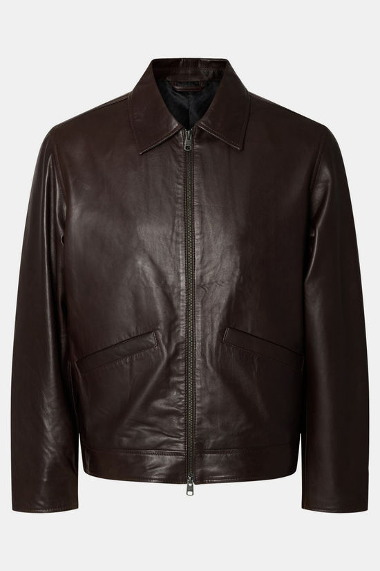 Selected Veste Slmscott Leather Jkt Demitasse