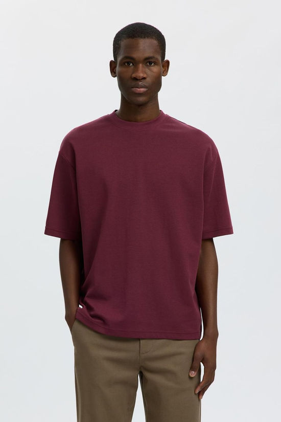 Selected T-Shirt Looseoscar Tawny Port