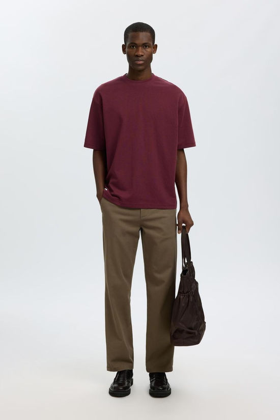Selected T-Shirt Looseoscar Tawny Port