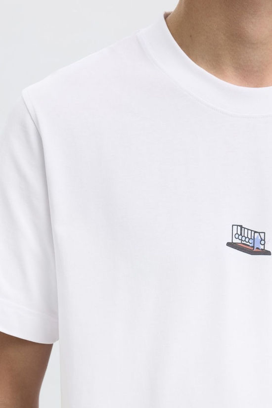 Selected T-Shirt Pete License Bright White Telephone