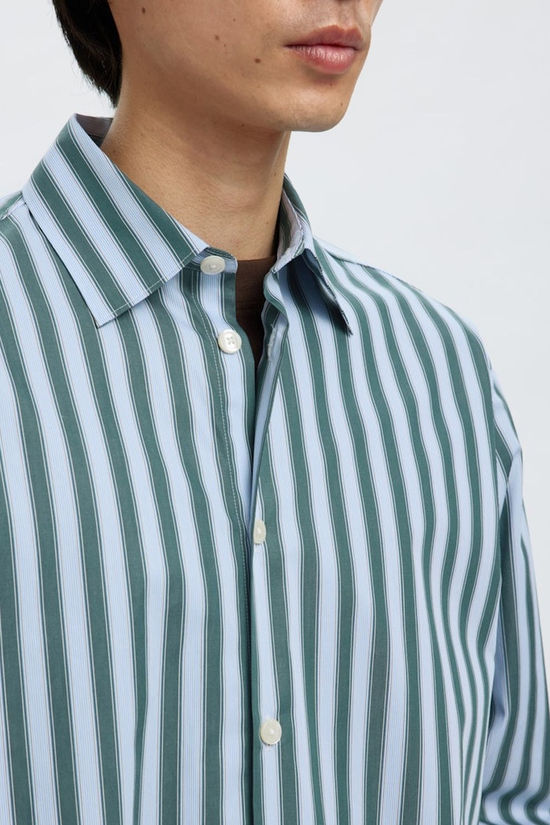 Selected Chemise Rlxhenric Stripe Dark Green