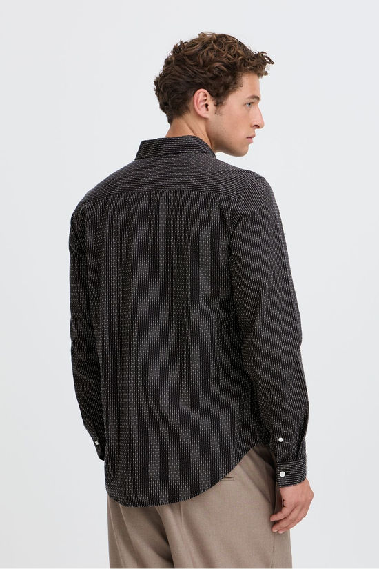Casual Friday Hemd Cfsantos Dobby Striped Shirt Charcoal