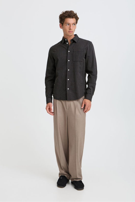 Casual Friday Hemd Cfsantos Dobby Striped Shirt Charcoal