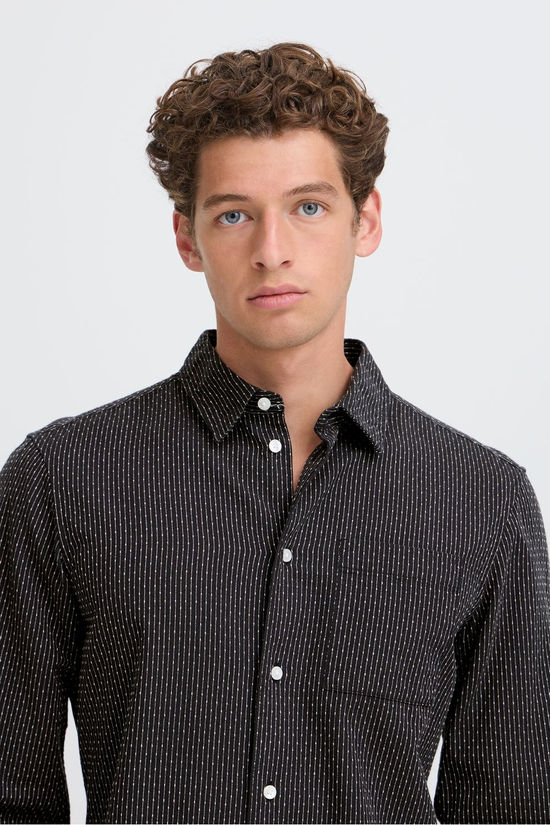 Casual Friday Hemd Cfsantos Dobby Striped Shirt Charcoal
