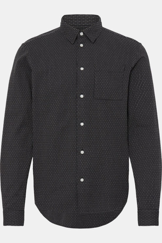 Casual Friday Hemd Cfsantos Dobby Striped Shirt Charcoal