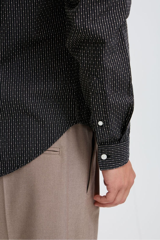 Casual Friday Hemd Cfsantos Dobby Striped Shirt Charcoal