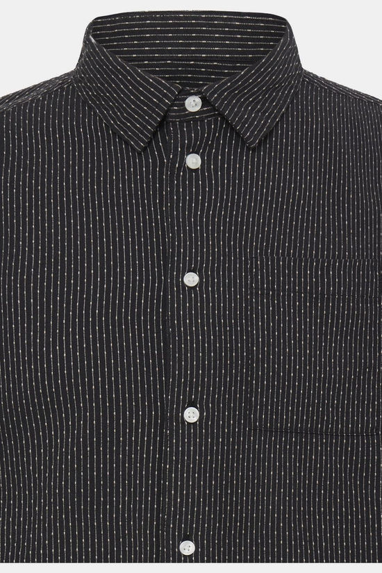 Casual Friday Hemd Cfsantos Dobby Striped Shirt Charcoal