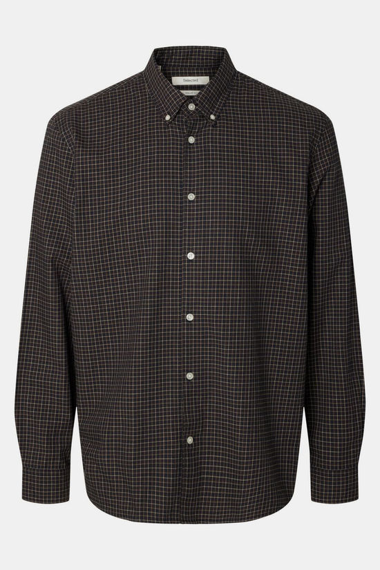 Selected Hemd Slmregcole Jay Melange Shirt Dark Sapphire