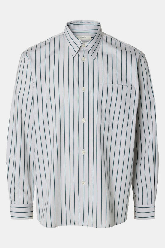 Selected Hemd Slmrlxsander Eden Stripe Shirt Pine Grove