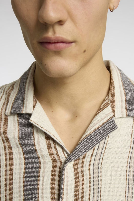 Selected Chemise Relaxed-Sal Egret Multi Stripes