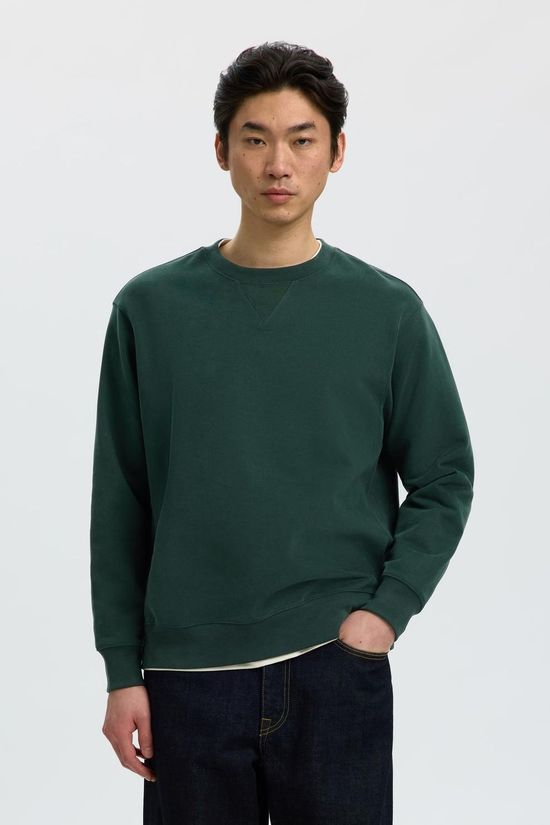 Selected Trui Slmrelaxgrant Crew Neck Sweat Pine Grove
