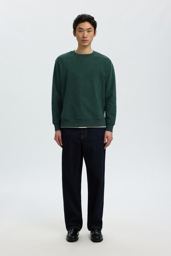 Selected Trui Slmrelaxgrant Crew Neck Sweat Pine Grove