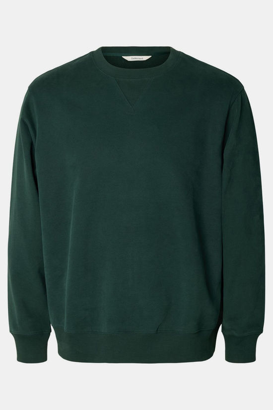 Selected Trui Slmrelaxgrant Crew Neck Sweat Pine Grove