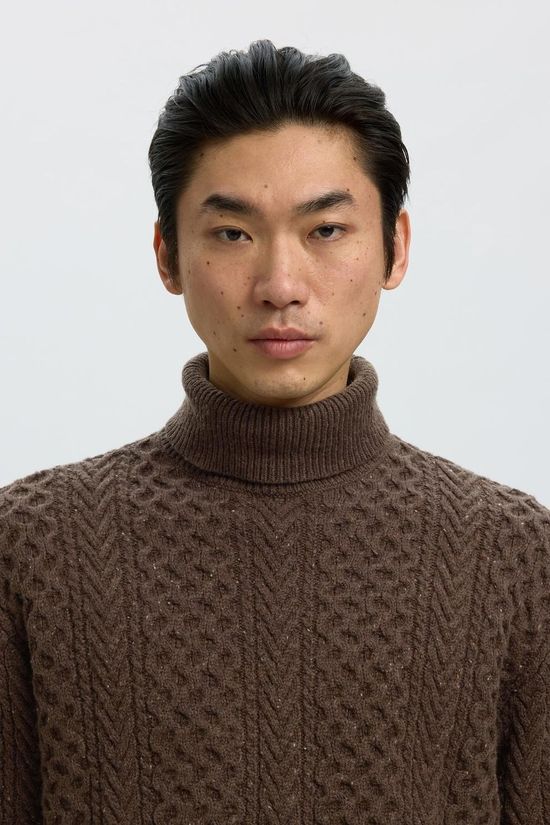 Selected Coltrui Slmland Cable Roll Neck Delicioso