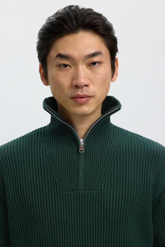 Selected Trui Slmdry Half Zip Pine Grove