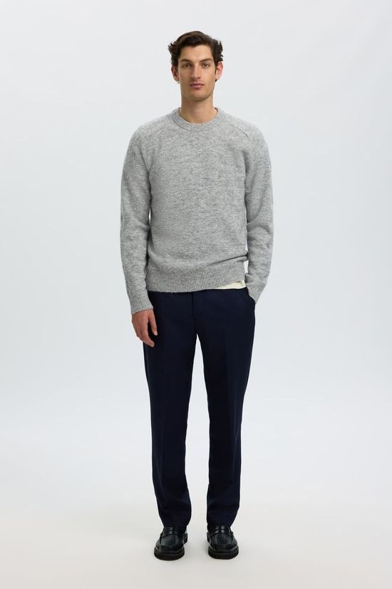 Selected Pull rai Crew Light Grey Melange